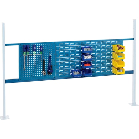 Global Industrial 18in Pegboard & 36in Louver Panel Kit, 72inW, Blue 318862BL